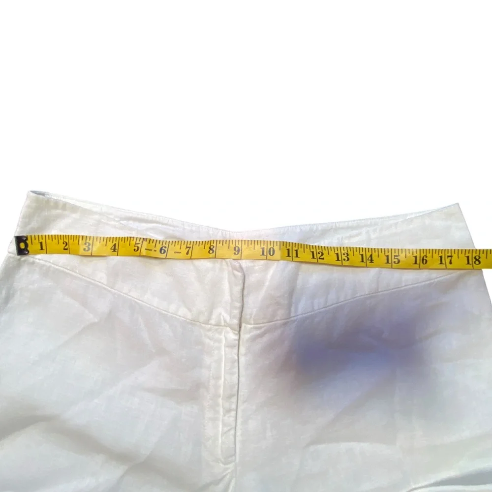 NWOT Eileen Fisher Linen White Wide Leg Flat Front Trousers 10